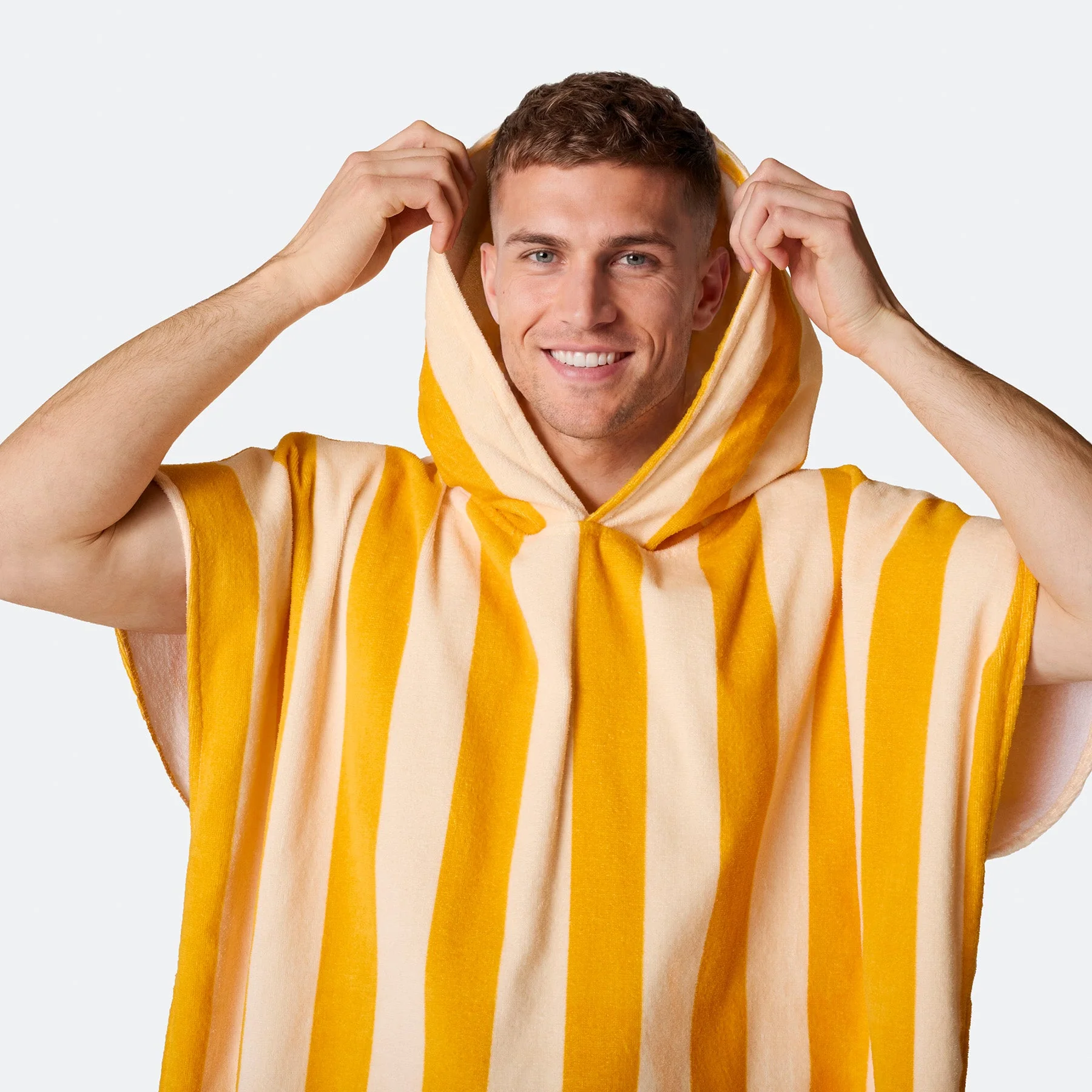 Gestreifter Gelber Badeponcho - Image 7