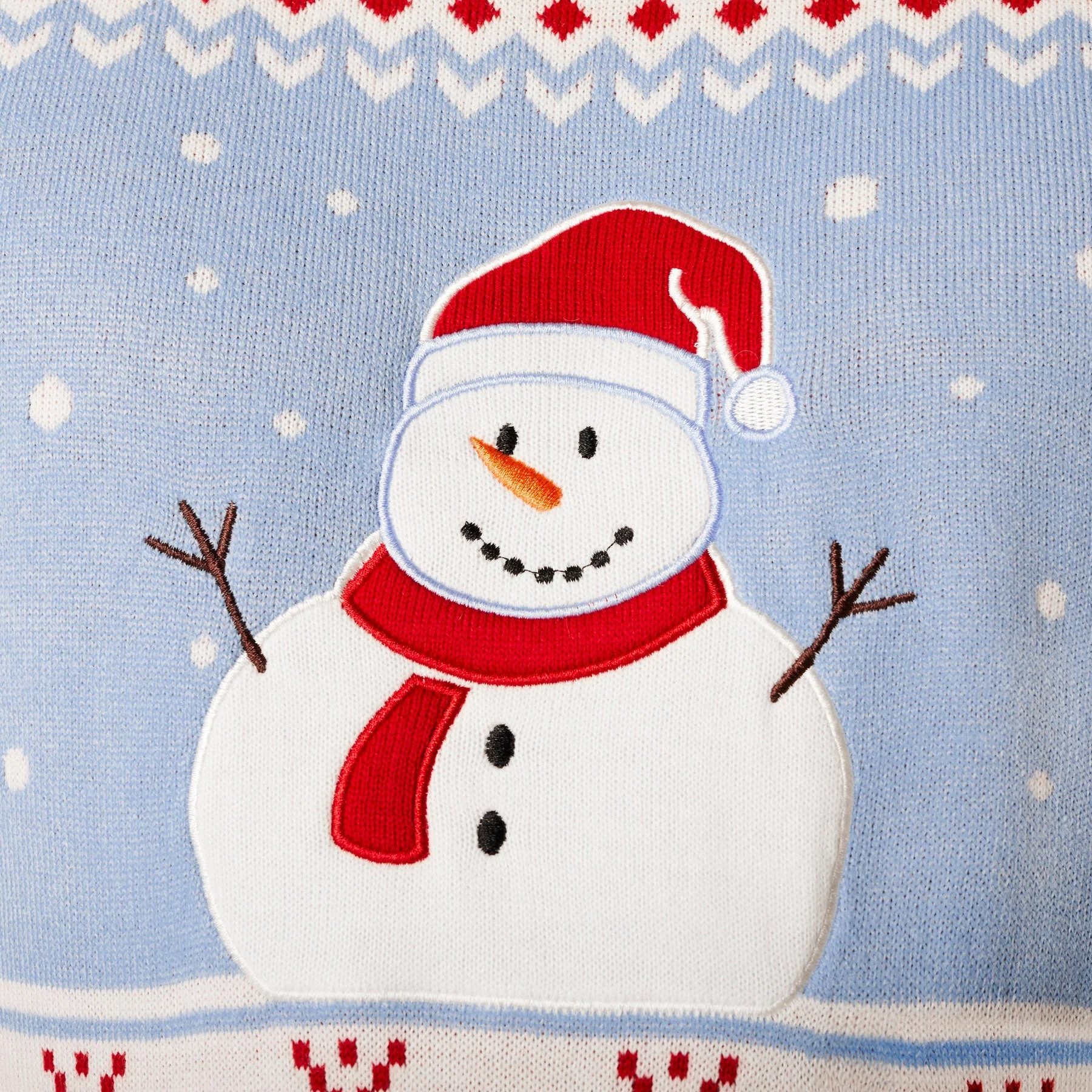 Gestreifter Schneemann Weihnachtspullover Damen - Image 4