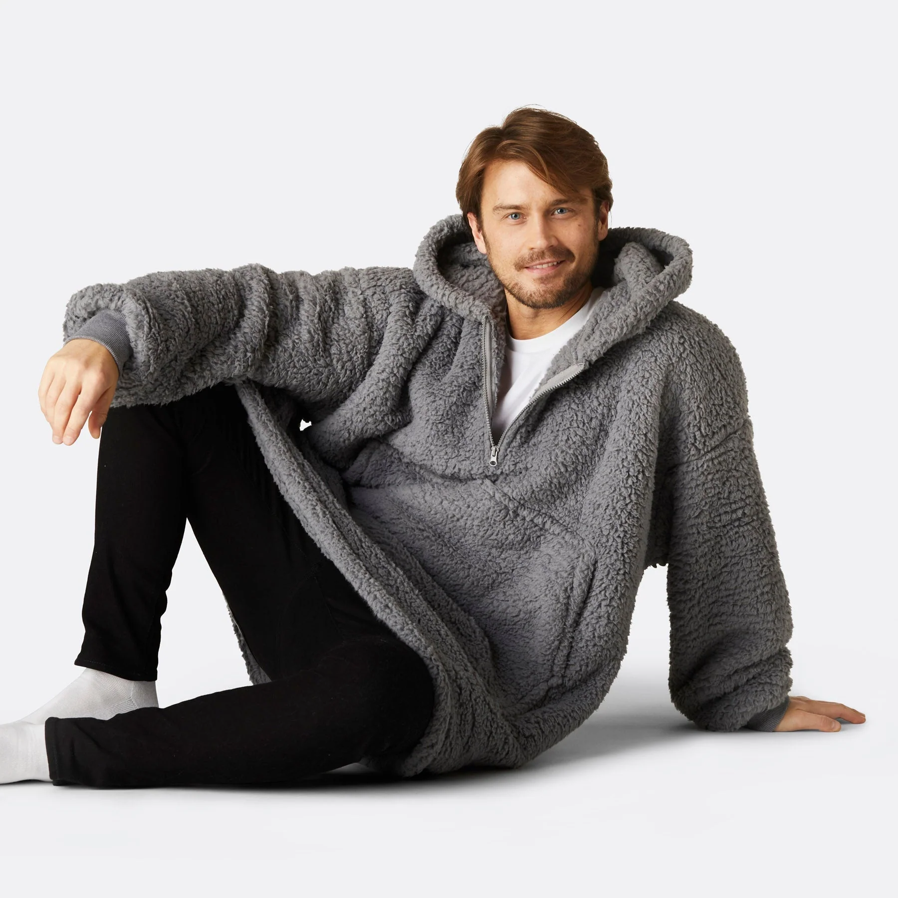 Grauer Sherpa HappyHoodie - Image 6