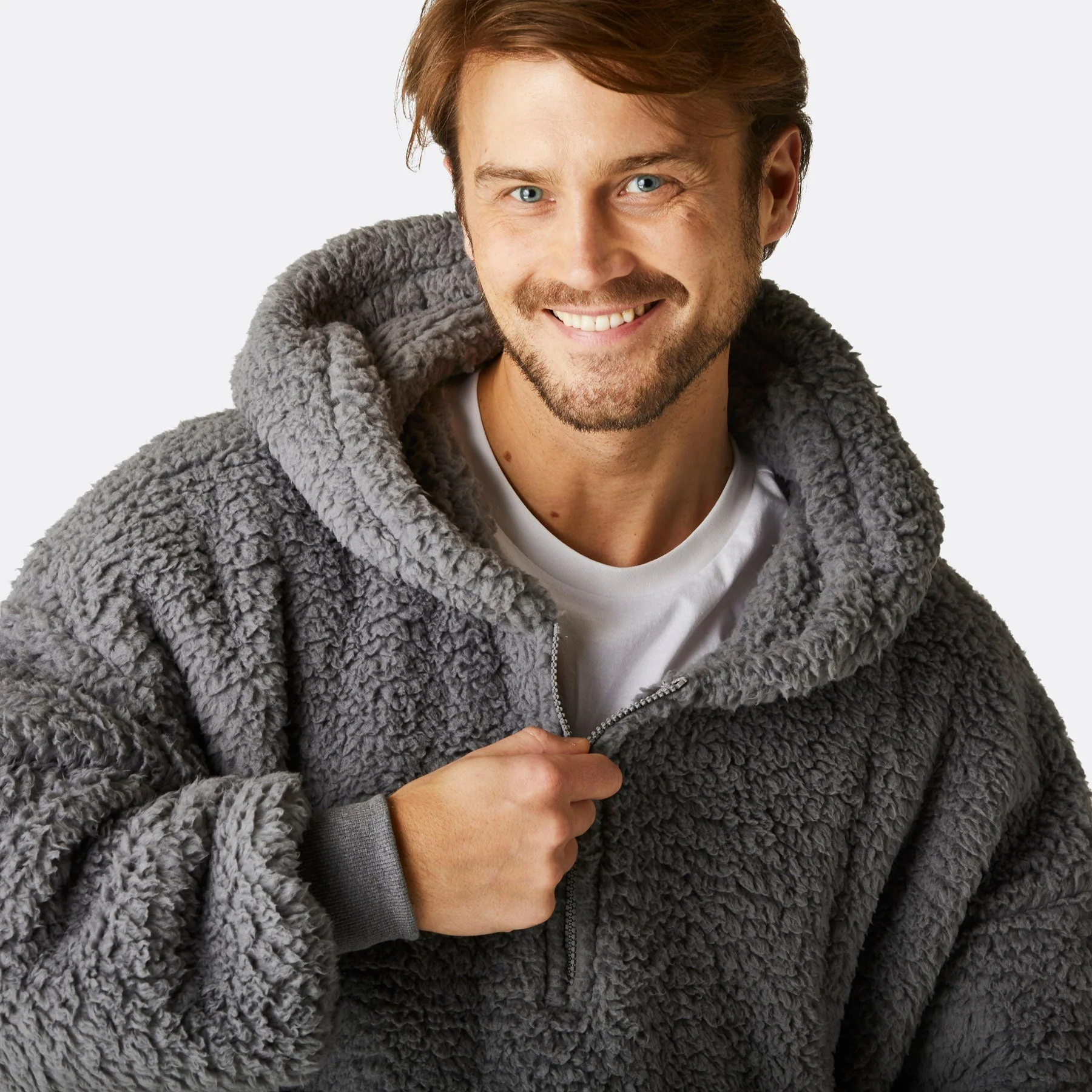 Grauer Sherpa HappyHoodie - Image 8