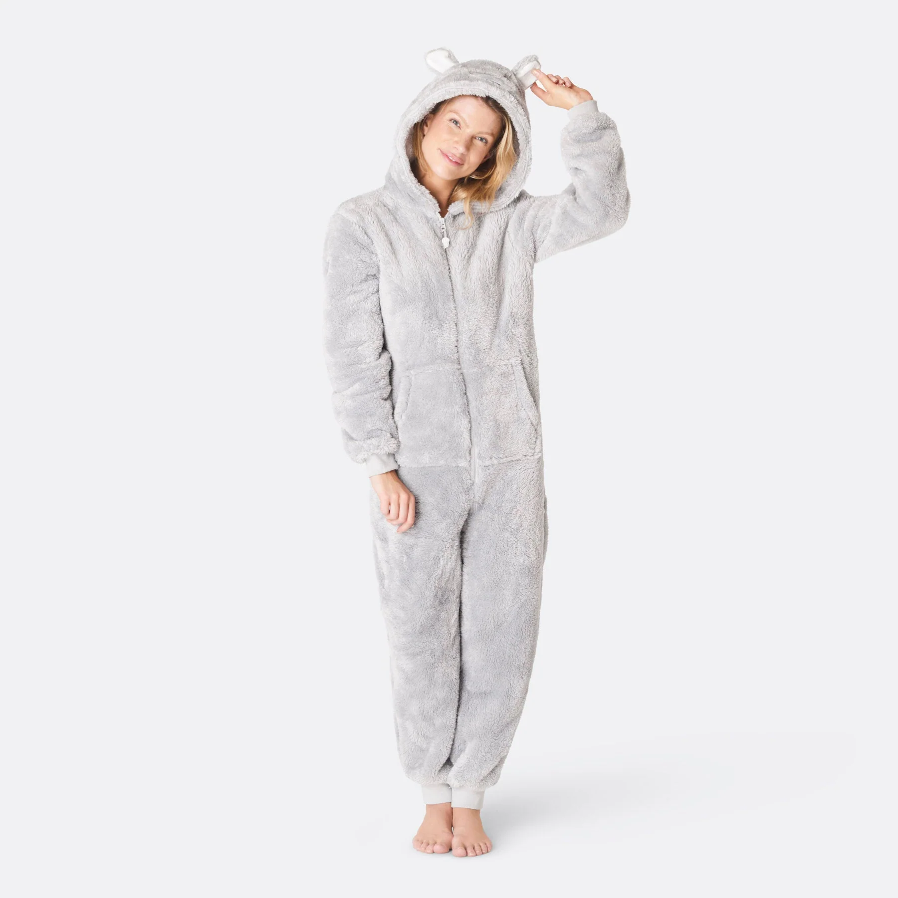Grauer Teddybär Onesie Damen - Image 4