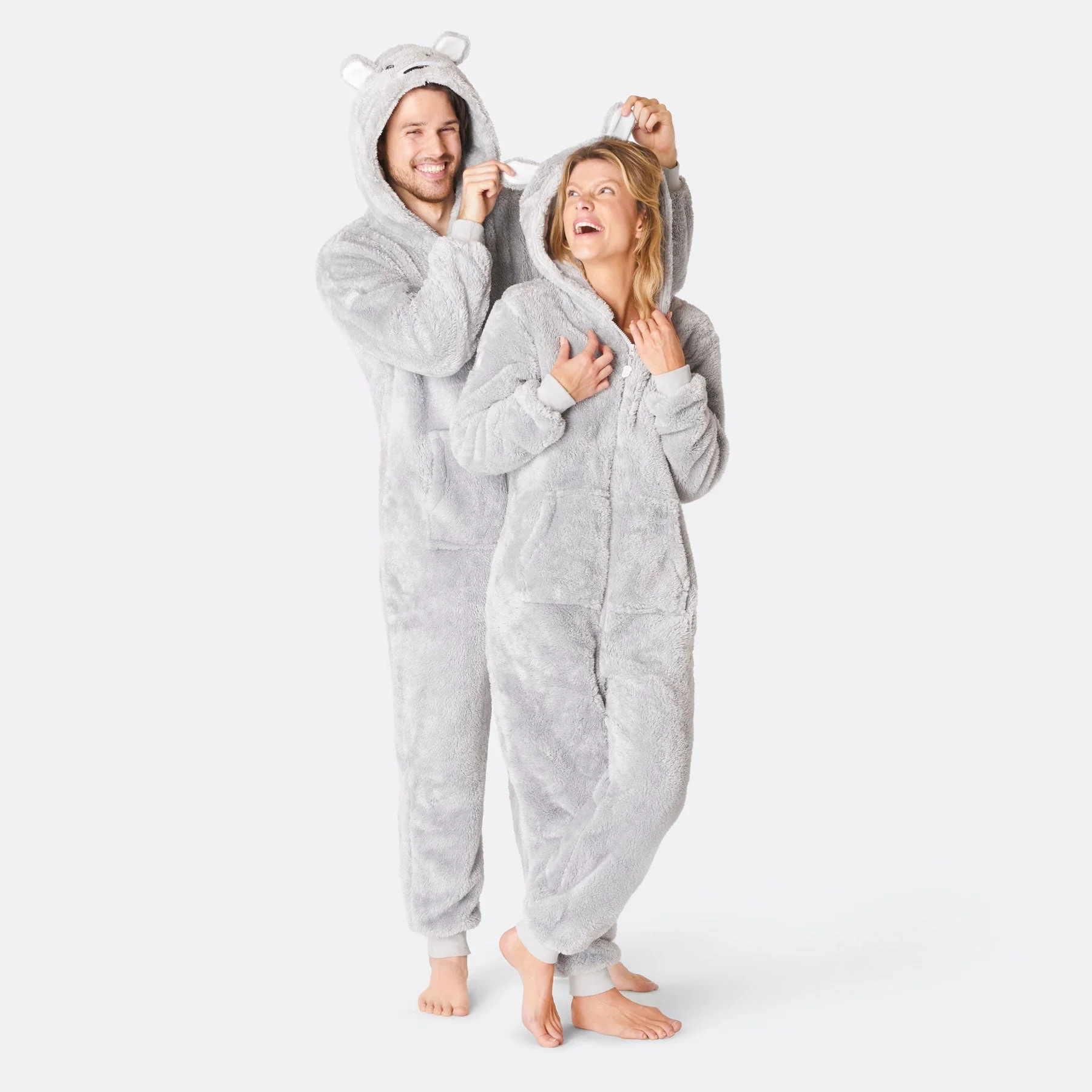 Grauer Teddybär Onesie Herren - Image 3