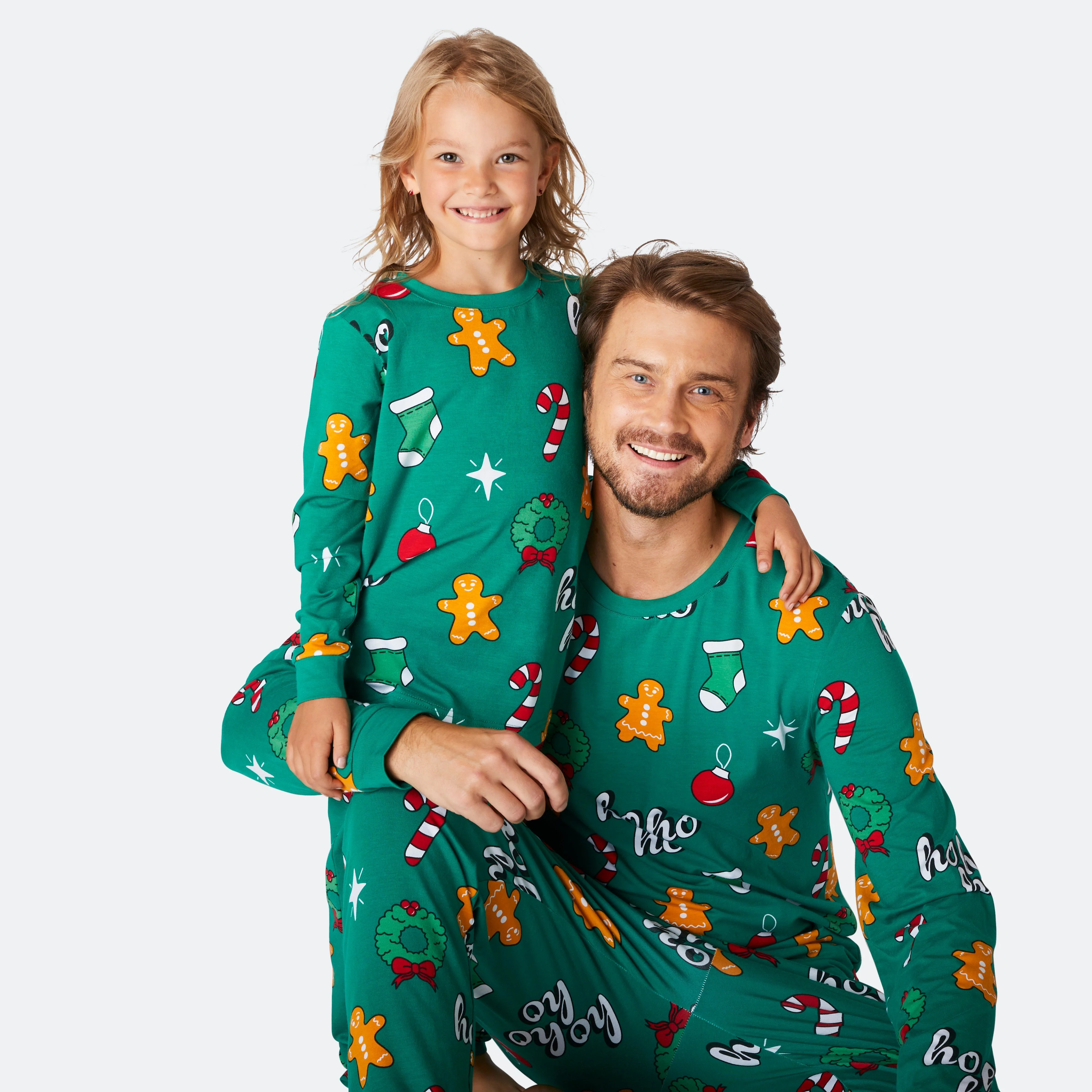Grüner Hohoho Weihnachtspyjama Kinder - Image 4