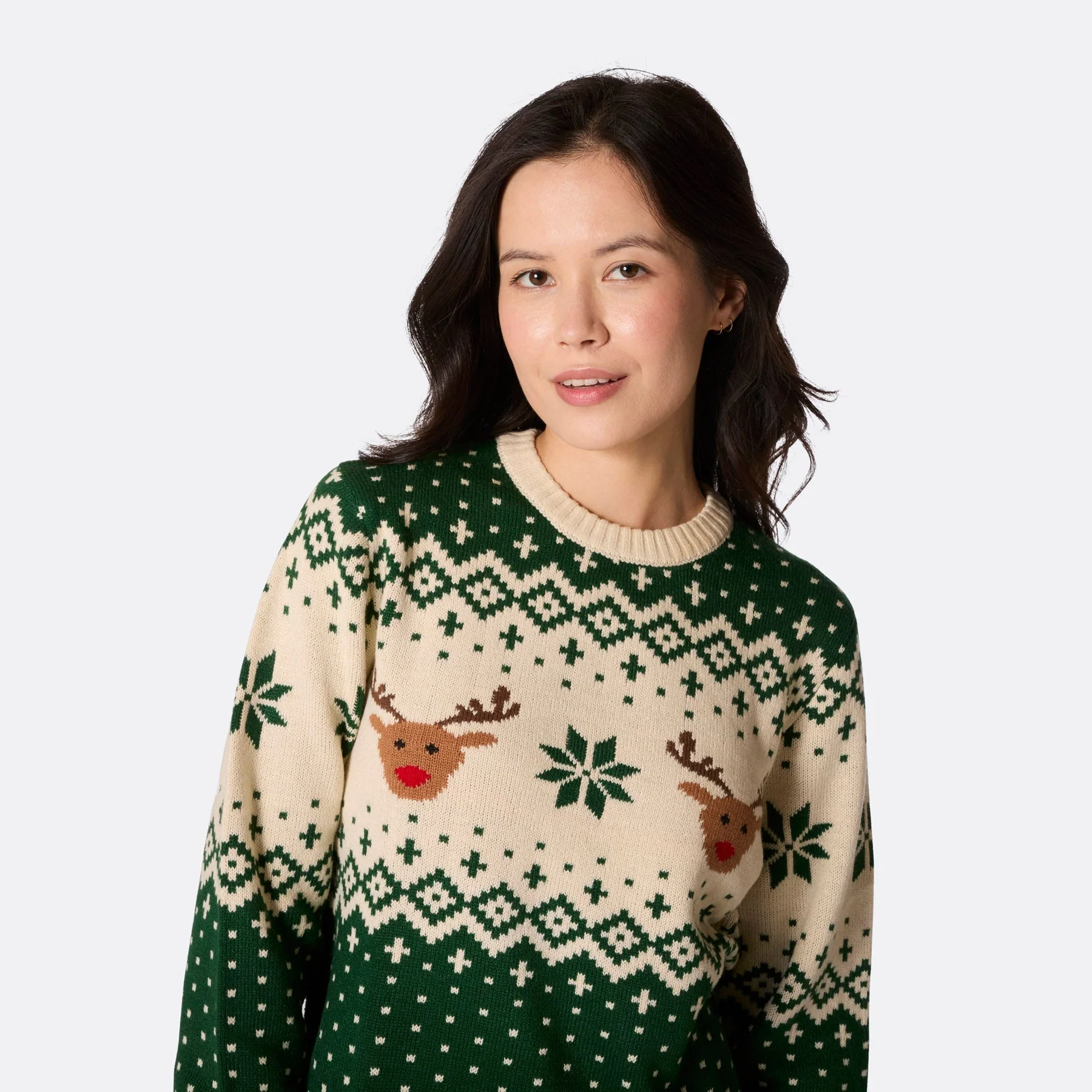 Grüner Retro Rentier Weihnachtspullover für die ganze Familie - Image 8