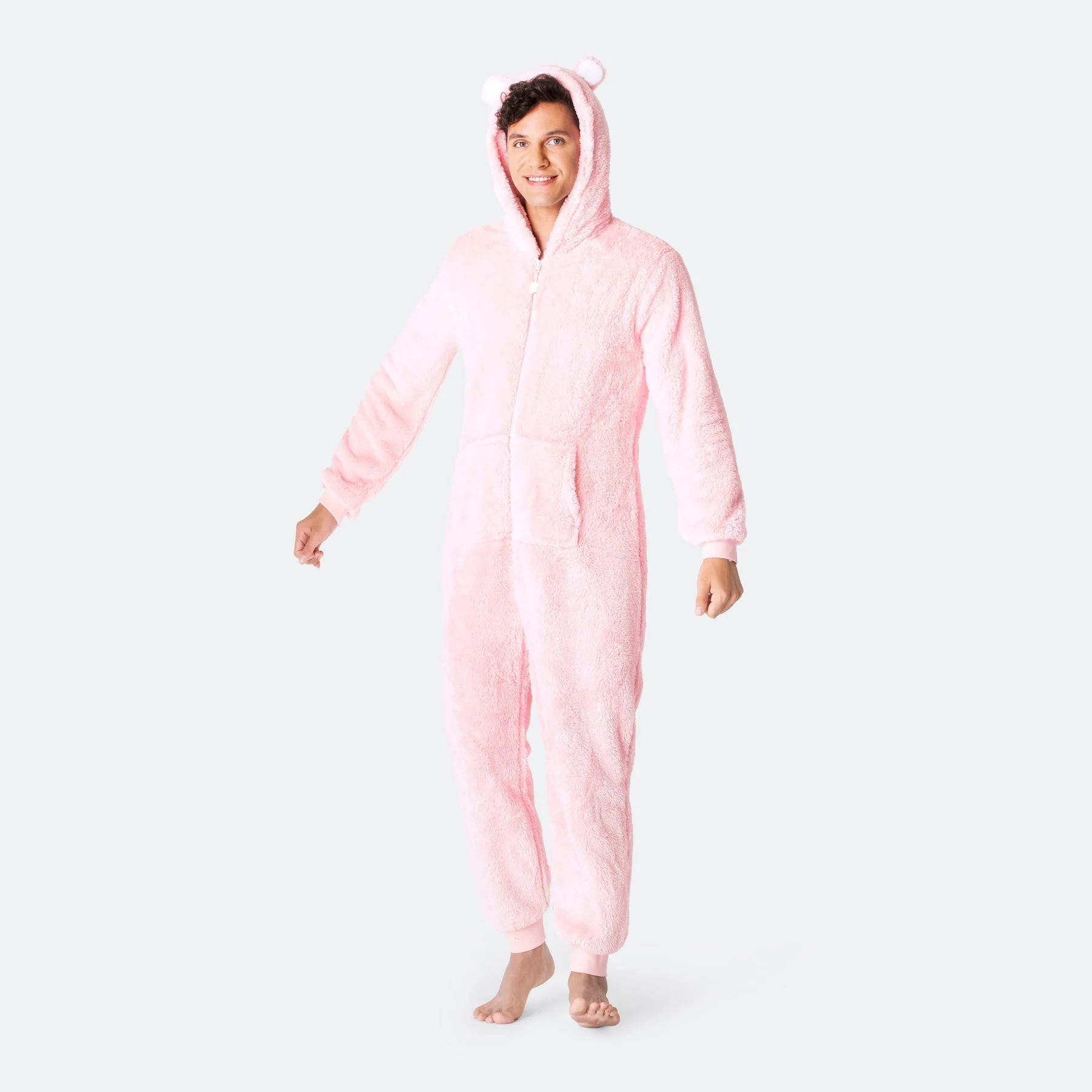 Pinker Teddybär Onesie Herren - Image 2