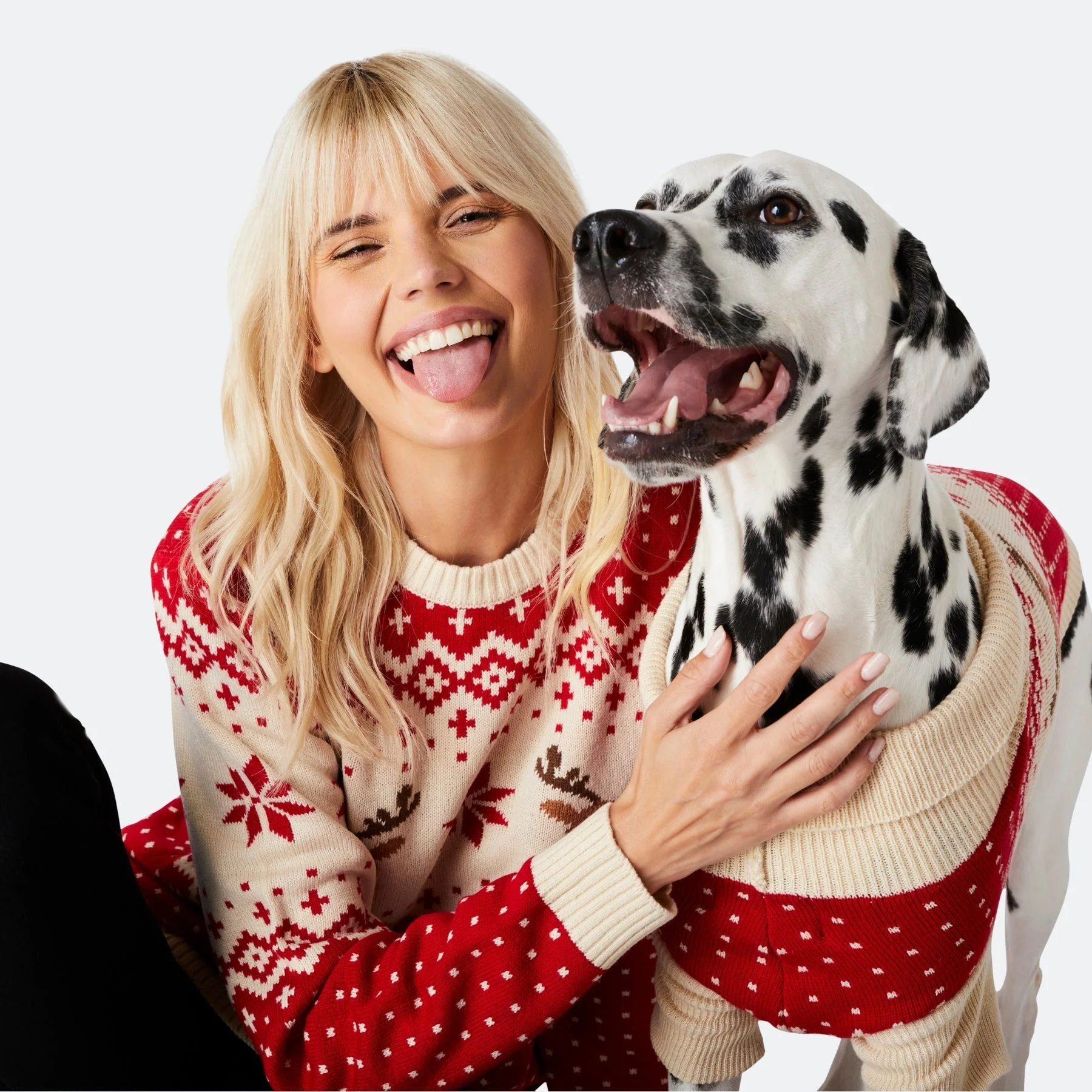 Roter Retro Rentier Weihnachtspullover Damen - Image 7