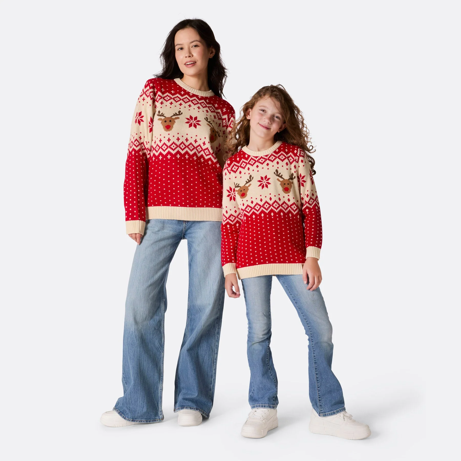Roter Retro Rentier Weihnachtspullover Kinder - Image 6
