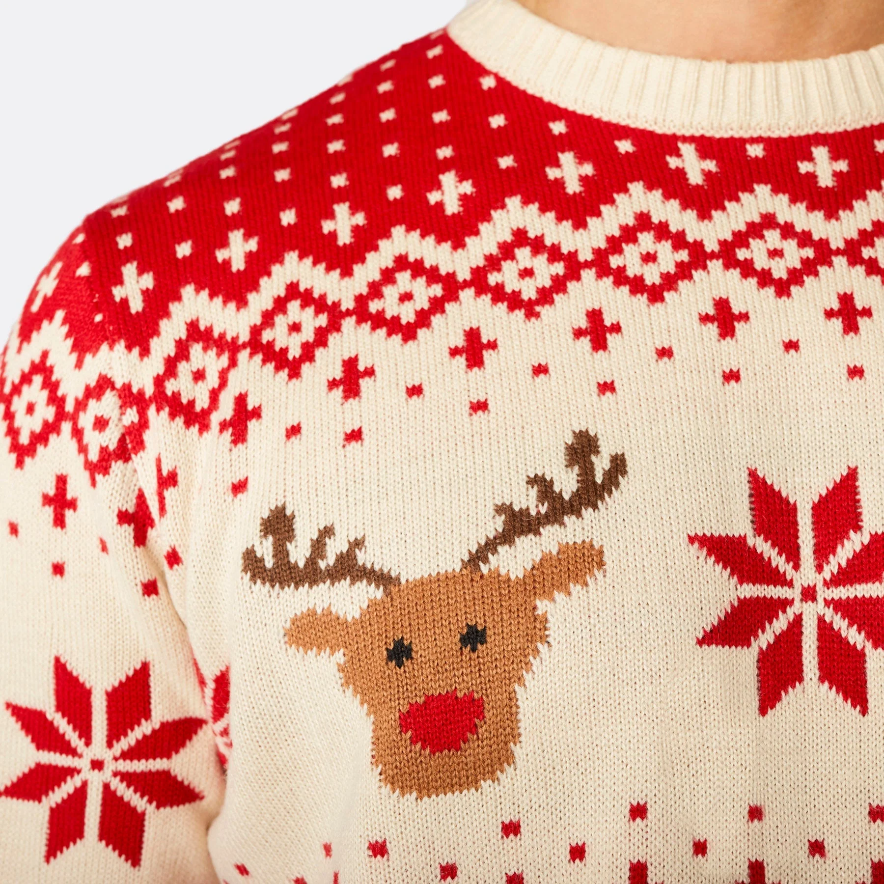 Roter Retro Rentier Weihnachtspullover für die ganze Familie - Image 8