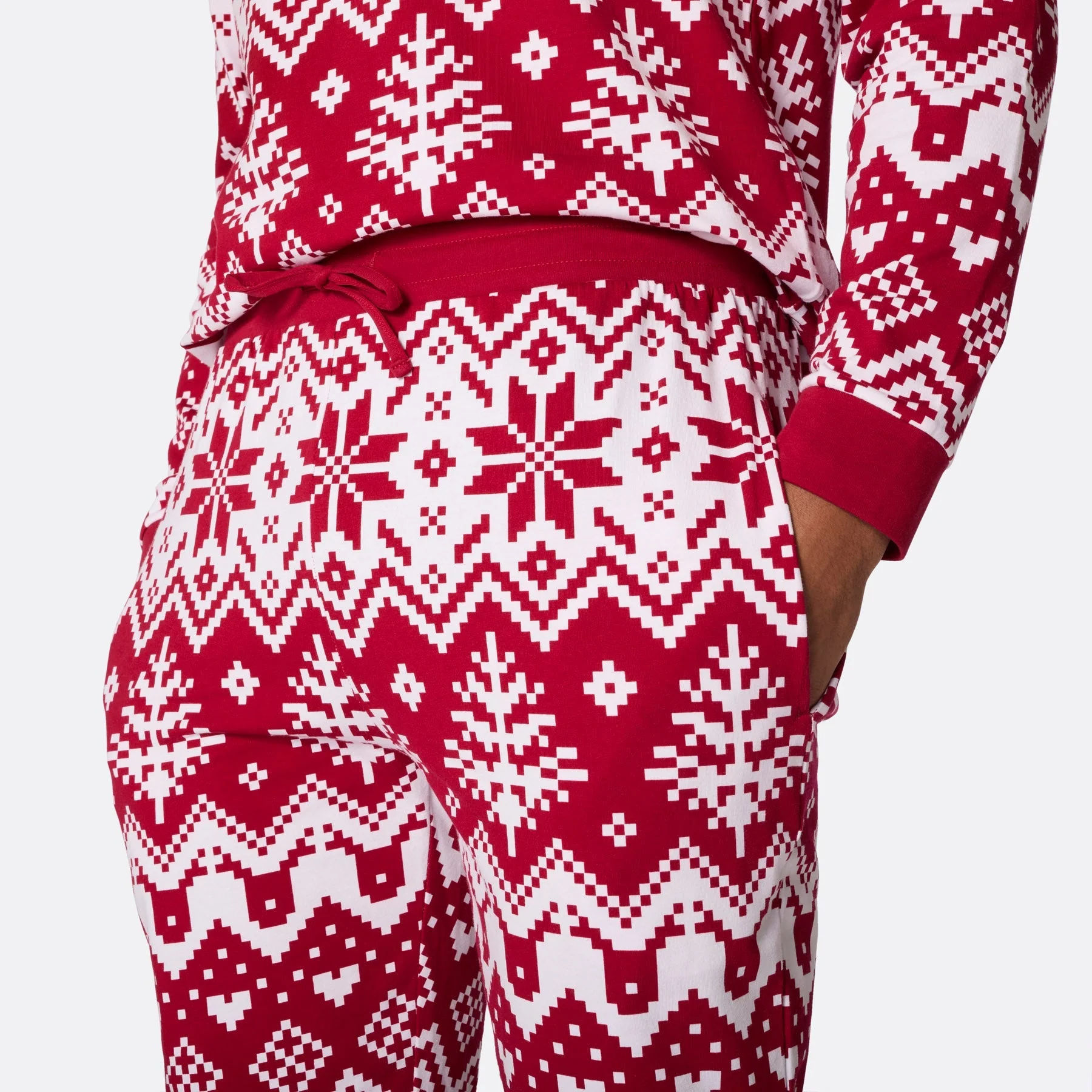 Roter Winter Strickmuster Weihnachtspyjama Familie - Image 6
