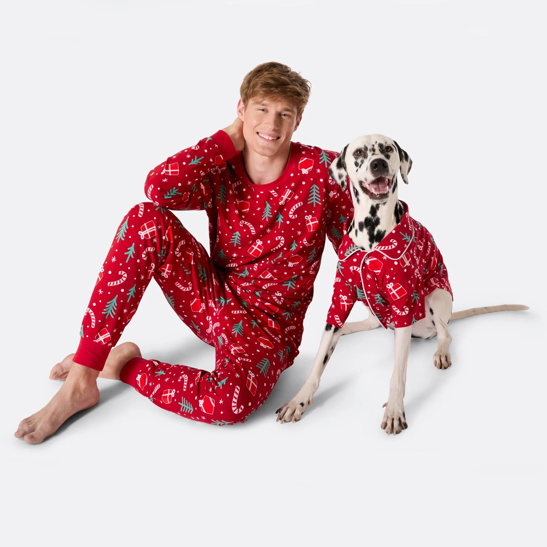 Rotes Weihnachtsmuster Weihnachtspyjama für Hunde - Image 2